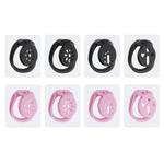 Flat Chastity Cage Made Of Abs Cock Cage With Belt And 4 Different Rings Male Sex Toys Chastity Device With Concealed Lock For Men'S Penis Restraints Breathable And Lightweight (B,Pink)