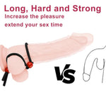 Cock Rings Adjustable Penis Rings Set Sex Longer Lasting Stronger Male Dildo Stretchy Silicone Adult Sex Toys Games For Men Women Couples Pleasure (Red)