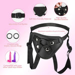 Strap on Dildo with Harness, Wearable Realistic Dildo Body-Safe Material with Strong Suction Cup, Anal Vagina G Spot Stimulator, Adult Sex Toys for Women Lesbian Couple Gay Men Beginner (Brown)