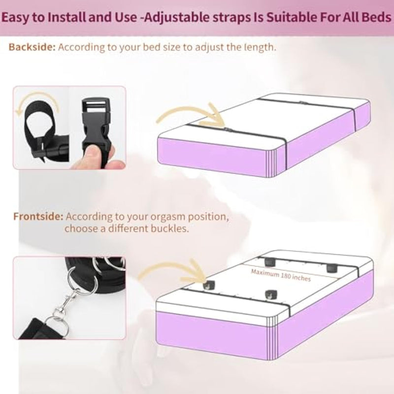 Sex Bondage Bed Restraints And Strap On Dildo