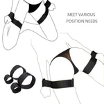 Touch Fastener Sexual Hands Feet Binding Straps Wrist To Thigh Ankle Cuffs Wrist Ankle Restraints Handcuffs Bracelets Bondage Kit Rope Lanyard Adult Bedroom Play Bdsm Submissive Restraint (A)