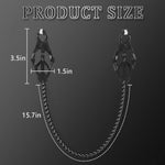 Black Nipple Clamps With Chain Non Piercing Nipple Clamps Nipple Rings Nipple Toy Breast Stimulation Toy Textured Rubber Padded Tips