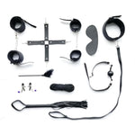 Sex Bondage Bdsm Kit Restraints,10 Piece Sets With Adjustable Handcuffs,Collar, Ankle Cuff,Blindfold,Feather Tickler, Nipple Clamps, Restraint Kits For Male And Female Couples, Adult Products,Black