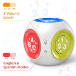 Bilingual Educational Toys For 1 Year Old Boy Girl, Musical Learning Cube Baby Toy 6-9-12-18 Month, Christmas Birthday Gift For 1 Year Old Boy Girl