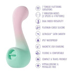 Blush Play With Me - Melody Silicone Dual Stimulator - Clitoral G-Spot Vibrator With Tongue Fluttering Functions – Platinum Cured Silicone - Waterproof & Rechargeable - Adult Sex Toy For Women - Pink