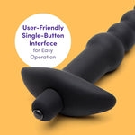 Smooth Mover 10 Function Beaded Back End Vibrator - Silicone - Ergonomic & Flexible