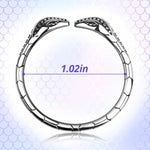 Male Penis Ring Stainless Steel Cockrings Smooth Snake-Shaped Delay Glans Ring Testicles Stimulates Erection Pleasure Enhancing Adult Sex Toys (L)