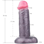 Silicone Made Big Black Dildo Realistic Flexible With Suction