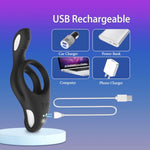 Vibrating Cock Ring Clitoral Vibrator - Silicone Dual Penis Rings Clitoris Stimulator With 10 Vibration Modes, Adult Sex Toys Couple Massager For Men Longer, Harder, Stronger Erections Stamina - Black