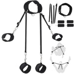 Bdsm Sex Toy Bondage Wrist And Thigh To Neck Restraint Set, Adjustable Sex Handcuffs And Ankle Cuffs, Suitable For Sm Beginners And Female Players