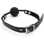 Sm Silicone Ball Gag With Lock Leather Strap Bdsm Adult Sex Toys Bondage Kit Restraints Play (1.5In Ball, Black)