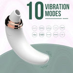 Clitoral Sucking Vibrator For Clit Nipple Stimulation, Moon Vibrator Dildo For G Spot Stimulation 2 In 1 Adult Sex Toys For Women With 10 Sucking Modes & 10 Vibration Modes (Green)