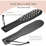 2 In 1 Sex Spanking Paddle For Adult, Pu Leather Paddle With Single Sided Rivets For Couples Play, Slut Spank Paddle Whip Flogger For Bedroom, Sm Sex Toys Flirt For Women Men Extreme Love