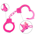 Handcuffs Double Lock Steel Police Edition Professional Grade Handcuffs,Hand Cuffs Cop With Keys (Pink)