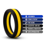 Performance Pro Adult Sex Toy Cock Ring - Silicone Stretchy Erection Flexible, Body Safe Penis Ring for Men, Couples Male - Enhanced Pleasure, Erection Support Sex Toy - Gold/Black