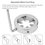 Stainless Steel Cock Ring With 6 Screws Chastity Device Bondage Erotic Penis Rings Sex Toys Sm Scrotum Stretcher For Male Training Devices (40Mm/1.57In)