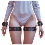Sex Bondage Handcuffs & Thigh Cuffs Bdsm Kit, Adult Sex Toys For Women With Adjustable Handcuffs Bed Sex Restraints Set For Couples Beginner Sexual Game Play