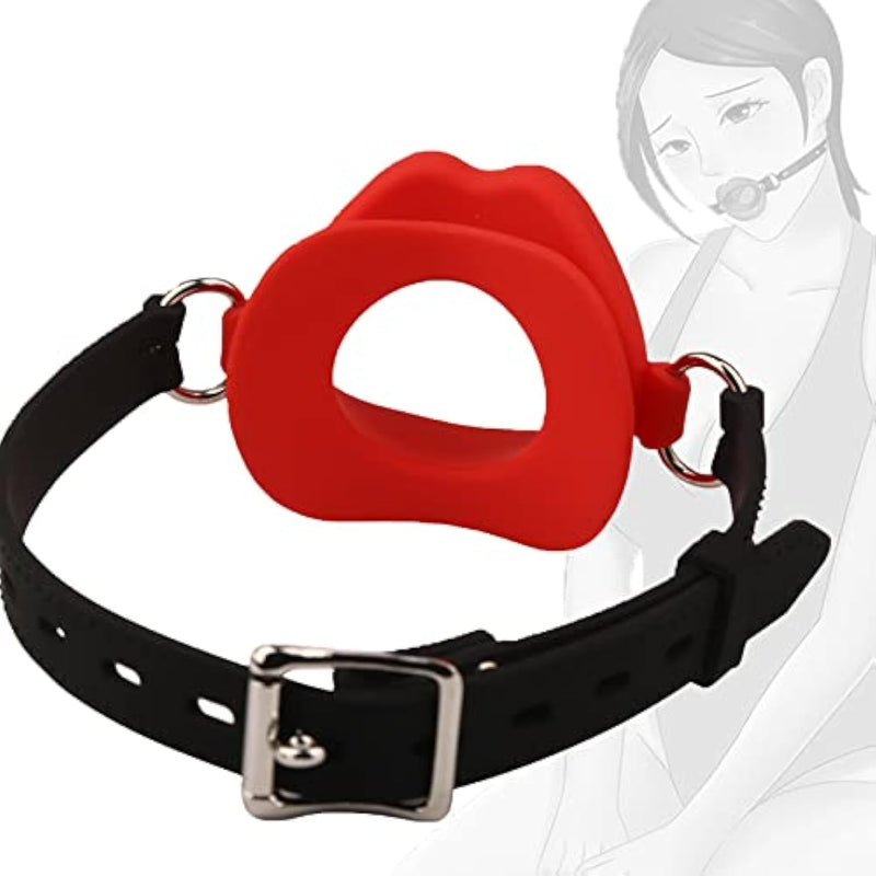 Silicone Open Mouth Gag Bdsm Sex Toy With Fetish Ball Restraints For Couples, Adjustable Female Bondage Gag And Muzzle