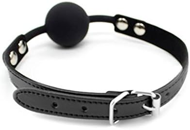 Black Silicone Ball Gag by HappyNHealthy – Adjustable Comfort Fit for Couples