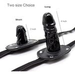 Lockable Dildo Mouth Gag,Sm Mouth Restraint With Lock Bondage,Adjustable Bondage Leather Gags Adult Sex Toy For Couple (Black,Long)