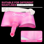 7Inch Strap On Dildo Harness Solid Realistic Wolf Penis Sleeve For Women Beginners, Pink Elastic Silicone Strapon Wearable Dildo Sex Toys For Lesbian Adult Play (C-Lt09)