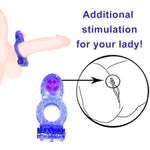 Vibrating Cock Ring Penis Ring Vibrator Couples Adult Sex Toys &Games With Clitoral Stimulator Cock Rings Clitoris Vibrators For Longer Harder Stronger (Blue)