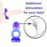 Vibrating Cock Ring Penis Ring Vibrator Couples Adult Sex Toys &Games With Clitoral Stimulator Cock Rings Clitoris Vibrators For Longer Harder Stronger(Transparent&Blue)