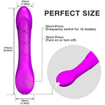 Clitoral G Spot Dildo Vibrator For Vagina Clitoris Anal Stimulation, Realistic Dildos Vibrators Adult Sex Toy Gift For Women Couples With 12 Powerful Vibrations– (Purple)