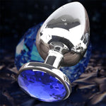Deluxe Metal Anal Plug, Graceful Waterdrop Contour With Lustrous Blue Gemstone Accent - Durable, Body-Safe & Aesthetically Pleasing For Elevated Intimate Experience