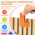 Wooden Montessori Russian Blocks Puzzle – 3D Stacking Toy For 3-6 Year Olds Toddlers Educational Gift & Brain Teaser For Critical Thinking Montessori Brain Blocks For Boys & Girls (Classic)