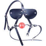 Leather Restraint Blindfold Harness With Breathable Holes Mouth Ball Gag Sm Bondage Gag Sex Toys For Couple