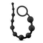 Sex Toys - Anal Adventures Platinum - Ultrasilk Silicone 10 Beads - Graduated Sizes - 12.5 Inch Long - Beginners Training Smooth Satin Finish - Anal Beads - Women Men Couples - Black