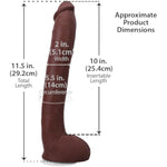Doc Johnson Signature Series - Hollywood Cash - 11 Inch ULTRASKYN Dildo with Removable Vac-U-Lock Suction Cup - F-Machine & Harness Compatible - for Adults Only, Chocolate