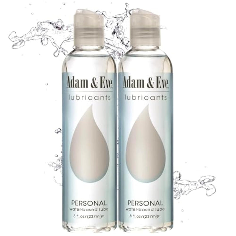 Premium Water Based Lube, Personal Sexual Lubricant For Women, Men, Couples & Toys, Thick, Non Sticky, Non Staining, Long Lasting Lube For Sex & Masturbation, Clear Gel, 8 Oz, 2 Pack