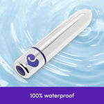 Magic Bullet Vibrator - 4 Inch Vibrator Bullet With Tapered Tip - 10 Function Multispeed Mini Massager For Women – Lipstick Stimulator Waterproof – Sex Toys For Couples - Silver