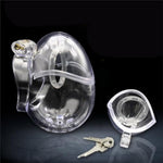 Egg Shape Male Chastity Cage With Invisible Lock, Penis Cage With Barbed Ring Fully Restraint Male Transparent Chastity Device(48Mm)