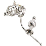 Male Stainless Steel Chastity Lock With Anal Plug Male Heavy Chastity Device Restraint Fun Toy Adult Wearing Anal Plug(38.1Mm)