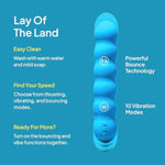 Hello Bounce Bundle - Includes Natural Aloe Lube 3.3 Fl Oz And Bounce Vibe For Her - Rechargeable And Waterproof Vibrator And Ph Balanced Personal Lubricant For Women