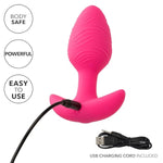 Cheeky Glow-In-The-Dark Vibrating Butt Plug, 10 Speeds Anal Vibrator Made With Body Safe Silicone And 100% Waterproof With Flang Base - Se-0443-30-3