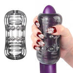 Manual Male Masturbators With 12 Extruded Beads, Transparent Soft Sucking Extrusion Penis Sleeve Blowjob Portable Sex Toys For Men Vagina Textured Pocket Pussies Penis Stimulation Poin