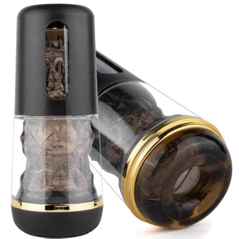 Male Masturbator, Sex Toy For Men Clear Pocket Pussy Vagina Texture, Transparent Manual Squeezable Sucking?6.5In Depth, Realistic Soft Fleshy Texture, Penis Training Masturbator (Black)