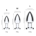 Luxury Metal Anal Butt Plug (M) + 3" Diameter Huge Thick Dildo