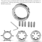 Stainless Steel Cock Ring With 6 Screws Chastity Device Bondage Erotic Penis Rings Sex Toys Sm Scrotum Stretcher For Male Training Devices (40Mm/1.57In)