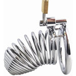 Male Chastity Device Screw Clasp Lightweight Cock Cage Device Premium Metal Silver Locked Cage Sex Toy For Men Removable Base Ring