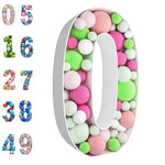 3 FT Number 0 Mosaic Balloon Frame Kit for Birthday & Baby Shower Decor