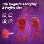 Adult Sex Toys Vibrator - Vibrating Cock Ring With Mouth Tongue Clitoral Stumilator, App Penis Ring Couples Pleasure Sex Toys For Men Women, Male Female Couples Sex Toys With G Spot Clitoris Vibrator