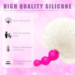 Small Rabbit Tail Anal Plug?Silicone Anal Sex Toys For Beginners?Butt Plug For Cospaly?Small Size For Long Time Comfortable Wear (White)