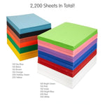 9" x 12" Construction Paper Classroom Pack, 2200 Sheets, Perfect for Arts and Crafts Projects