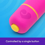 Excite Bullet Vibrator - 3.5 Inch Powerful Mini Bullet Massager - 10 Function Quiet Bullet Vibrator For Women - Waterproof - Pink