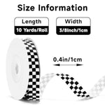 Black & White Checkered Grosgrain Ribbon, 3/8 Inch x 10 Yards for Crafts